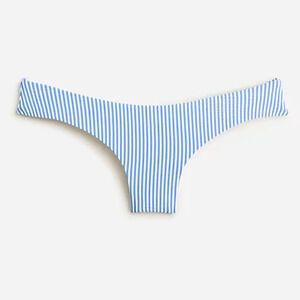NWT J. Crew Hipster bikini bottom in seersucker size medium blue white stripe